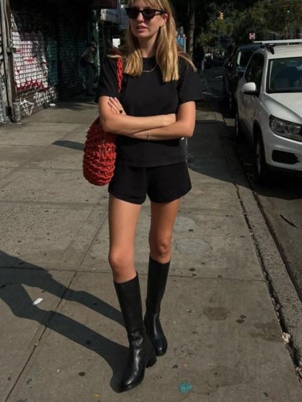 90s Style Leather Knee High Boot With Stacked Wooden Heel Sexy Classics